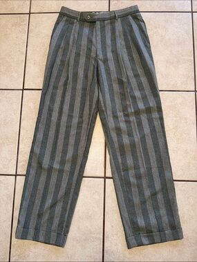 Milano Men's Gray Vertical-Stripe Dress Pants